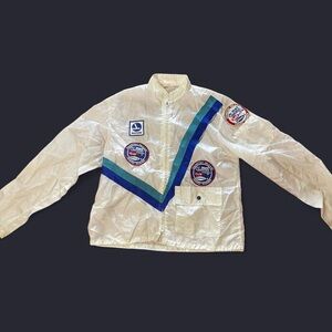 Vintage White Jacket with Patches